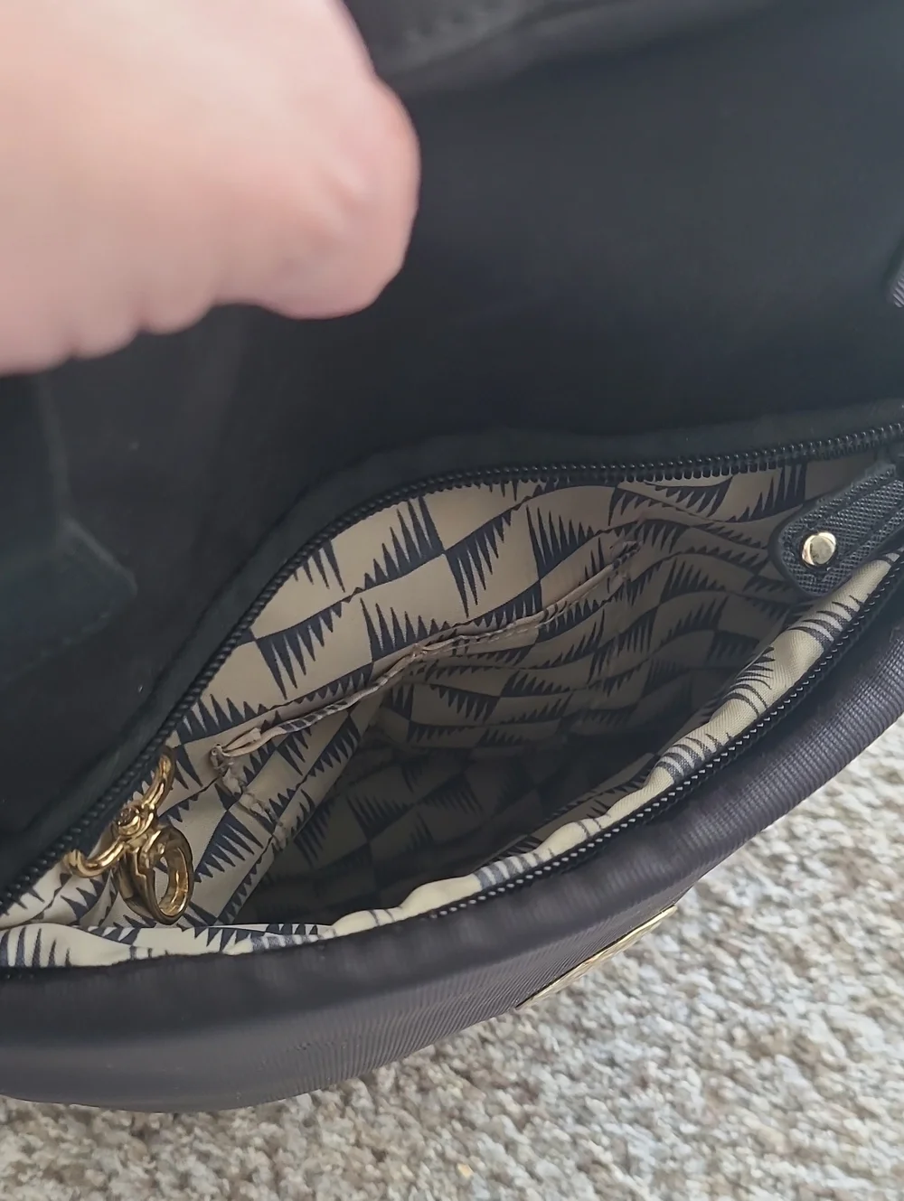 Delsey Paris Black Laptop Backpack with Gold Accent